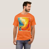 火と水の抽象芸術 Tシャツ (正面フル)