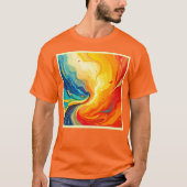 火と水の抽象芸術 Tシャツ (正面)