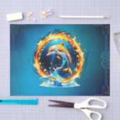 火と水の魅惑的な相互作用 薄葉紙 (クラフト)