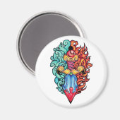 火と水ダガータトゥー マグネット (正面/裏面)