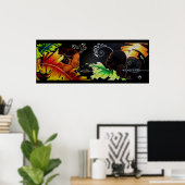 火と水疱 – モザイク ポスター (ホームオフィス)