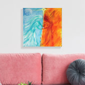 火と水、神男らしとフェミニン キャンバスプリント (インサイチュ (リビング))