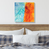 火と水、神男らしとフェミニン キャンバスプリント (インサイチュ (寝室))