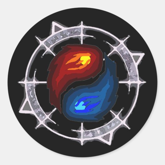 火と氷と杖！シール ラウンドシール (正面)