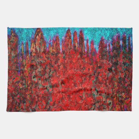 火と氷のテクスチャ キッチンタオル (横)