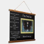 火と氷のハゲのワシのスプラッシュ 吊り下げ型タペストリー (傾斜あり)