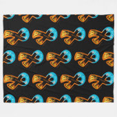 火と氷のリボン…RSD/CRPS フリースブランケット (正面(横))