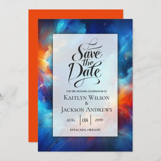 火と氷の星の結婚融合 セーブザデート (正面/裏面)