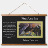 火と氷の禿げたワシ 吊り下げ型タペストリー (正面)