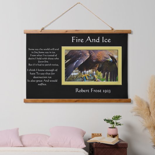 火と氷の禿げたワシ 吊り下げ型タペストリー (寝室)