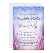 火と氷の結婚式招待状|青マゼンタ