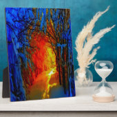 火と氷の美芸術的しい青、オレンジ、赤 フォトプラーク (側面)