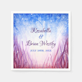 火と氷結婚の | 青と赤の水色 スタンダードカクテルナプキン