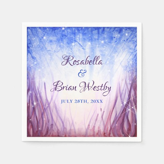 火と氷結婚の | 青と赤の水色 スタンダードカクテルナプキン (正面)