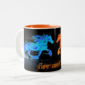 火と氷馬 ツートーンマグカップ (正面左)