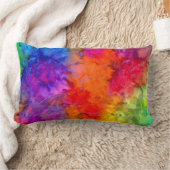 [火と氷]レインボーボホーバタフライタイダイ ランバークッション (ブランケット)