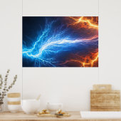 火と氷 – 稲妻 ポスター (キッチン)