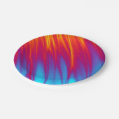 火と氷-赤い青い黄色のスウストライプーシュ ペーパープレート (アングル)