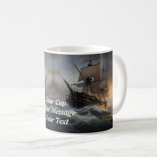 火と泡: 1805年のイギリス軍艦 コーヒーマグカップ (正面右)