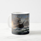 火と泡: 1805年のイギリス軍艦 コーヒーマグカップ (正面左)