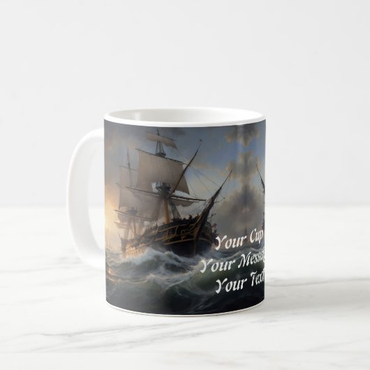 火と泡: 1805年のイギリス軍艦 コーヒーマグカップ (正面左)