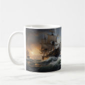 火と泡: 1805年のイギリス軍艦 コーヒーマグカップ (左)