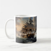 火と泡: 1805年のイギリス軍艦 コーヒーマグカップ (左)