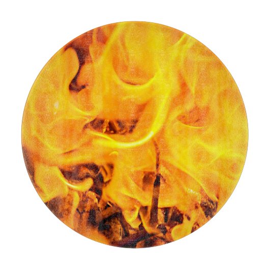 火と炎のパターン カッティングボード (正面)