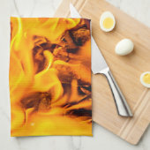 火と炎のパターン キッチンタオル (四つ折り)