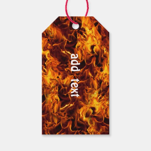 火と炎のパターン ギフトタグ (正面)