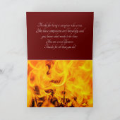 火と炎のパターン サンキューカード (内部)