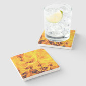 火と炎のパターン ストーンコースター (横)