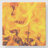 火と炎のパターン ストーンコースター (正面)