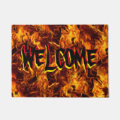 火と炎のパターン ドアマット (正面)