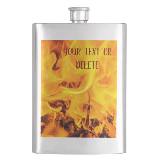 火と炎のパターン フラスク (正面)