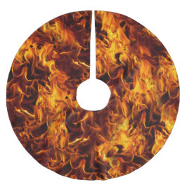 火と炎のパターン ブラッシュドポリエステルツリースカート