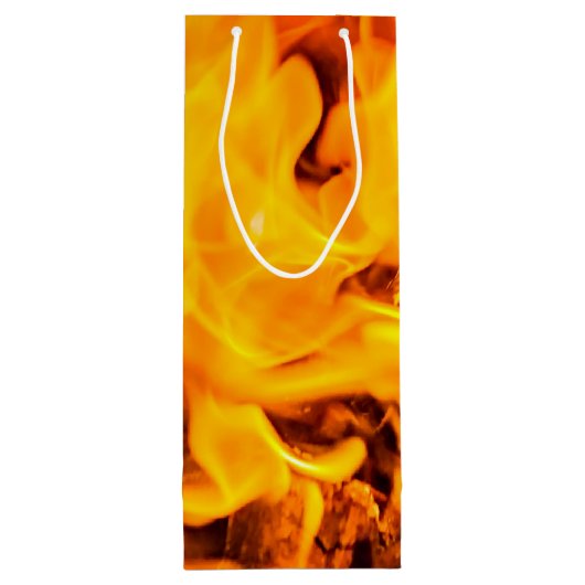 火と炎のパターン ワインギフトバッグ (裏面)