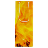 火と炎のパターン ワインギフトバッグ (正面)