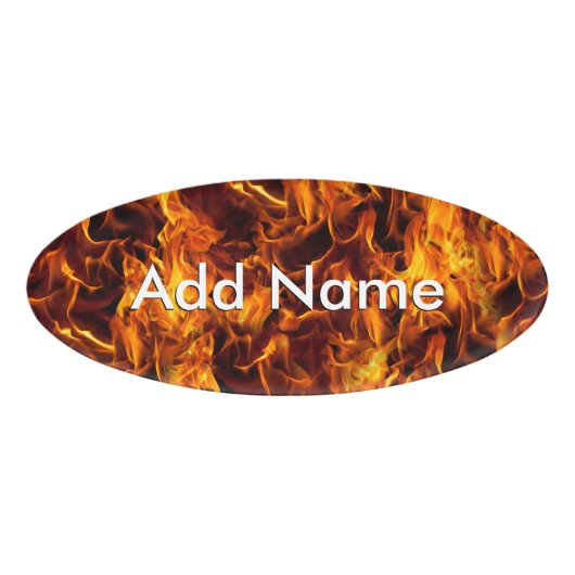 火と炎のパターン 名札 (正面)