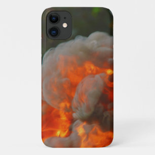 火と煙が燃え上がる炎の電話ケース iPhone 11 ケース
