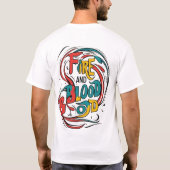 「火と血:と炎はっきりしたのTシャツのデザイン」 Tシャツ (裏面)