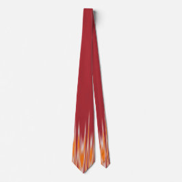 火と雨の抽象芸術ジグザグレッド両面 ネクタイ