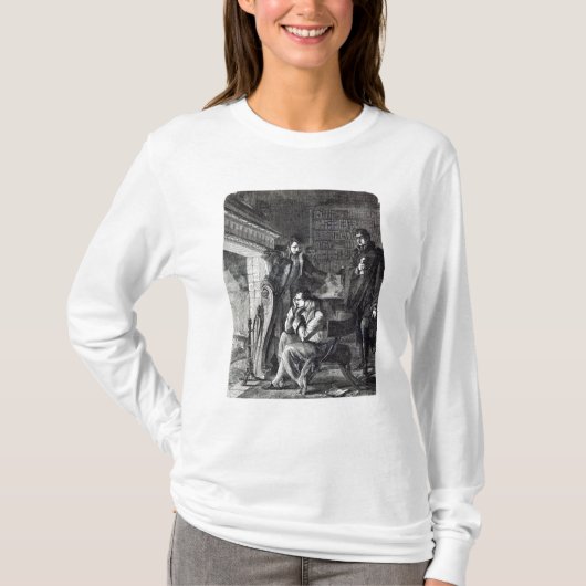 火によって卵を抱いているナポレオン Tシャツ (正面)