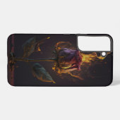 火に包まれたバラ SAMSUNG GALAXYケース (裏面横)