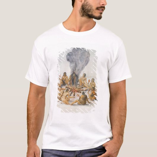 火のあたりのインディアン Tシャツ (正面)