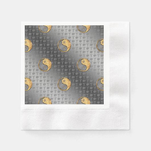 火のうさぎの年 縁ありカクテルナプキン (正面)