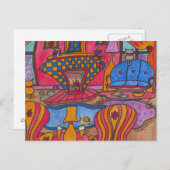 火のそばのコーヒー ポストカード (正面/裏面)