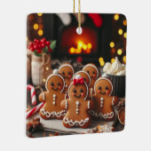 火のそばのジンジャーブレッド一家 セラミックオーナメント (右)