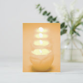 火のついたロウソクの列 ポストカード (スタンド正面)