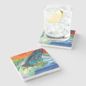 火のついた蝶II ストーンコースター (横)